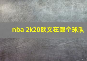 nba 2k20欧文在哪个球队